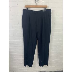 Caracciolo Men's High Rise Straight-Leg Dress Pant Navy Blue Size 36